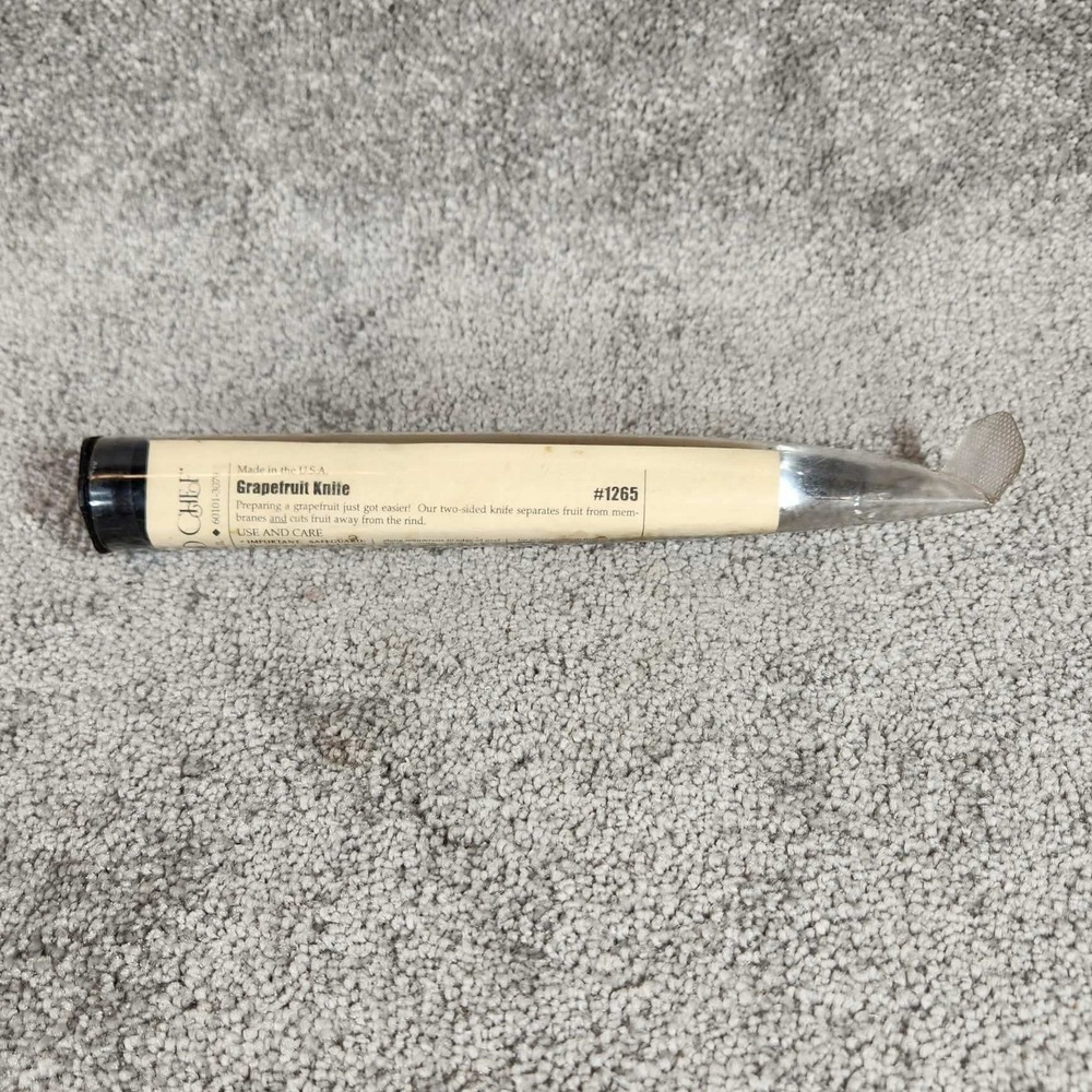 Pampered Chef Grapefruit Knife Silver Black Two Sided Blade 1265 Unisex OS